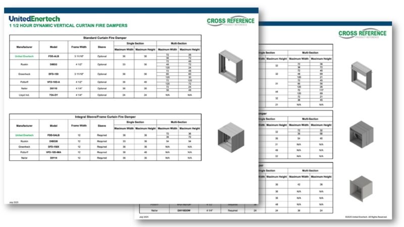 Dynamic Vertical Curtain Fire Damper Cross Ref